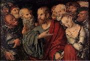 Lucas Cranach the Younger Christ and the Woman Taken in Adultery oil painting